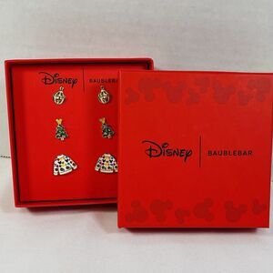 Disney BaubleBar Mickey Mouse Christmas Sweater Tree Ornament Stud Earrings New